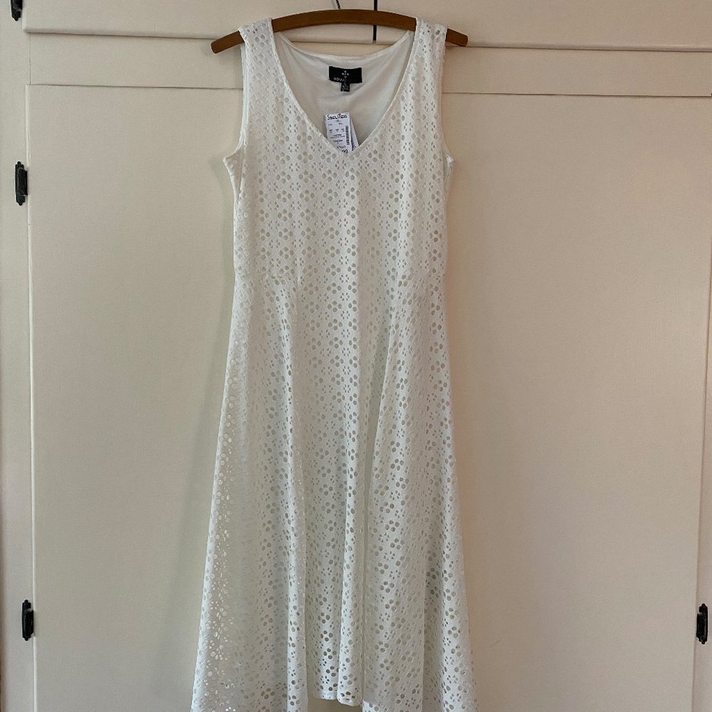 NWT White Eyelet Sleeveless Summer Dress
